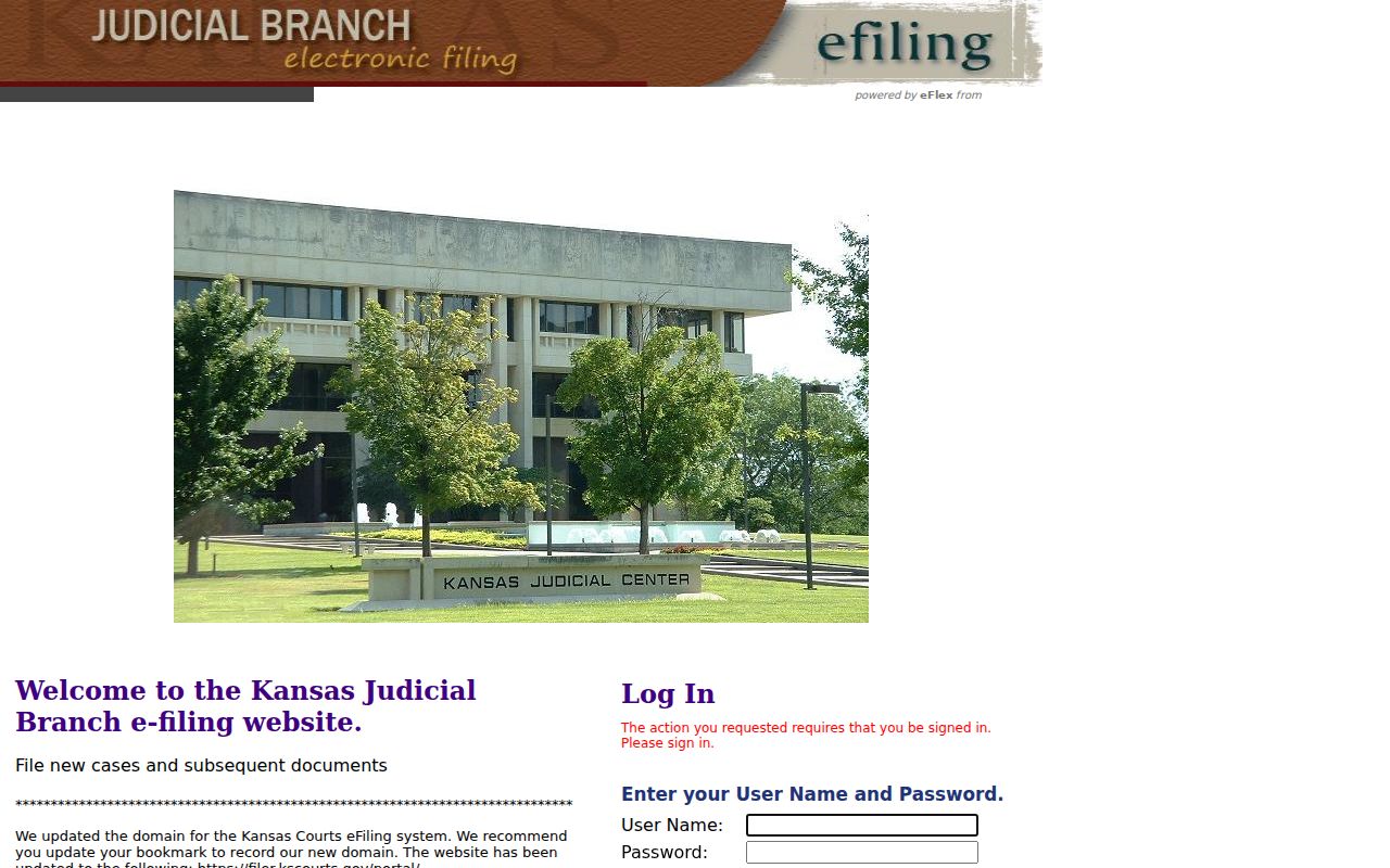 Grant County docket search distinction from Kansas eFlex login
