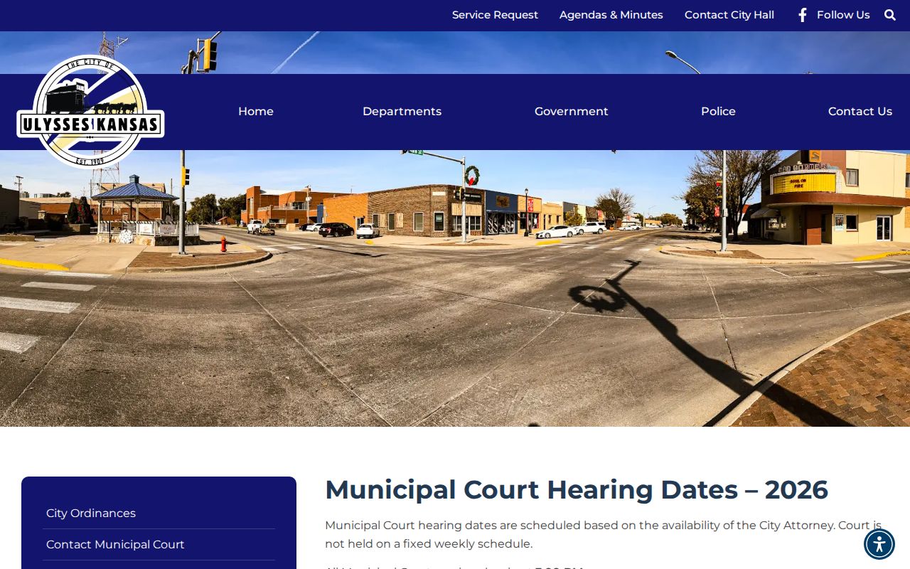 Grant County court schedule showing Ulysses municipal hearing dates