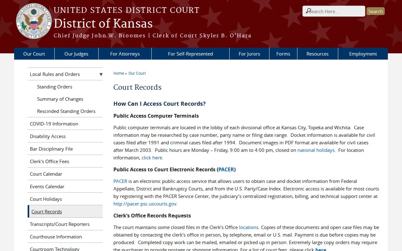 Grant County federal court record access information