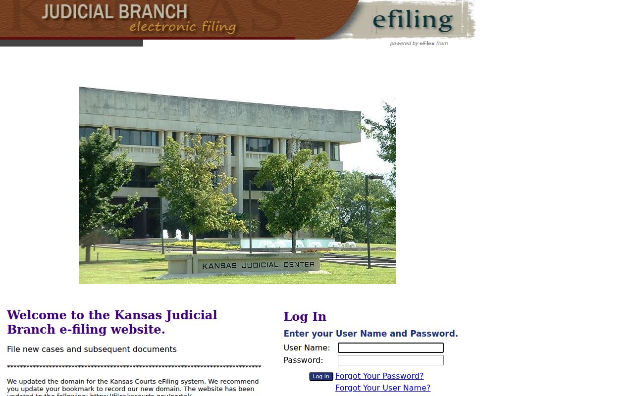 Grant County court records Kansas eFlex filing portal