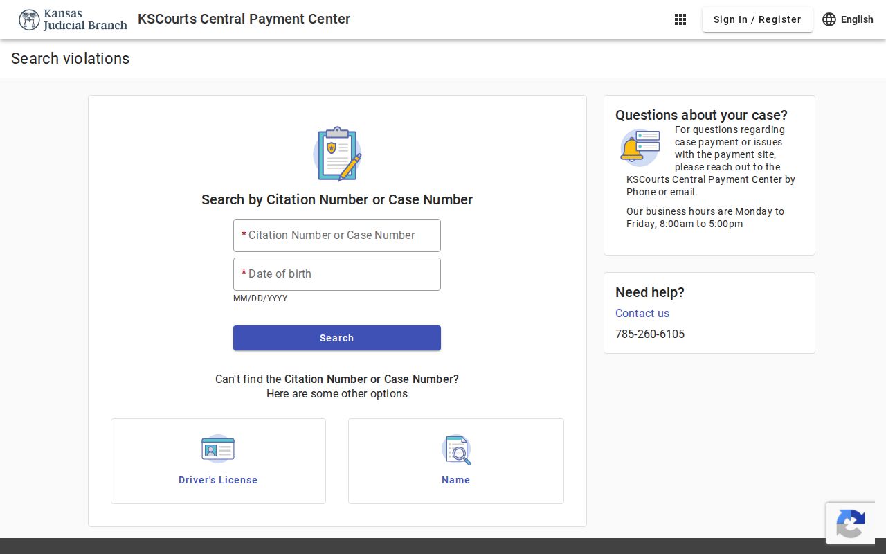 Grant County traffic court citation search fields
